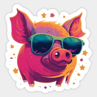 Pig in sunglasses Sticker